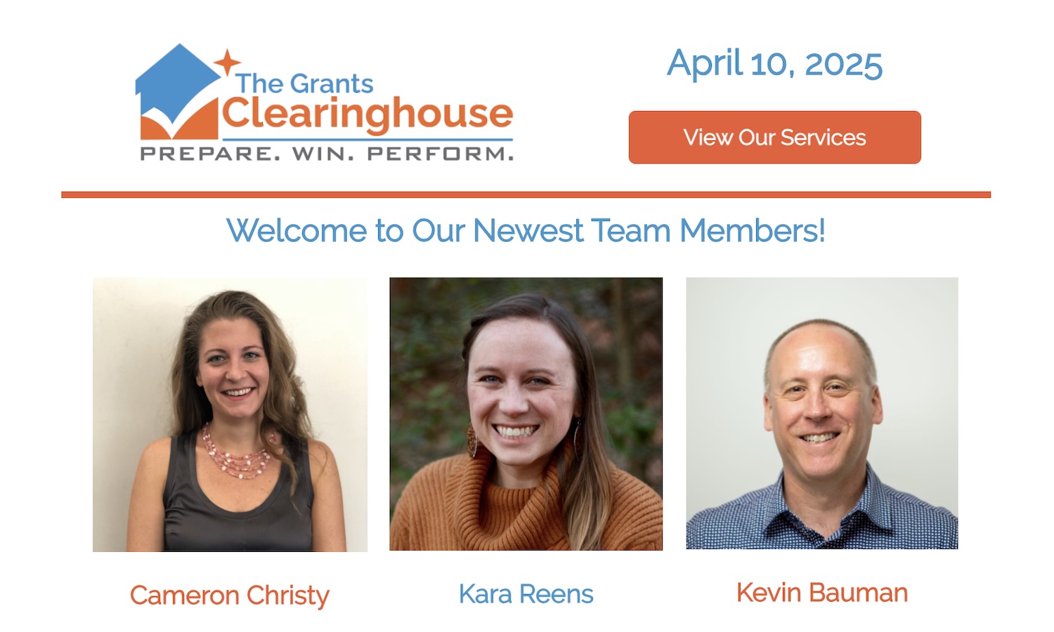 Cameron Christy, Kara Reens, Kevin Bauman